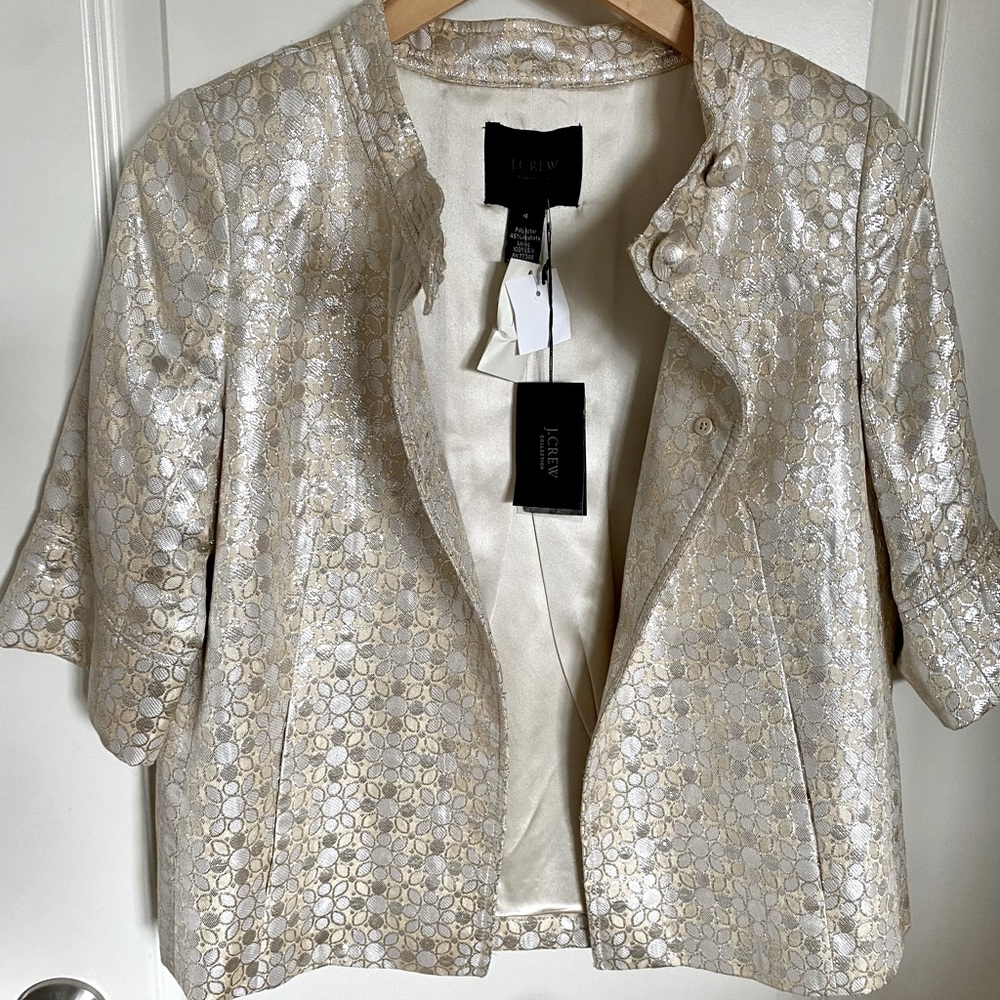 JCREW Collection Brocade Cropped coat Jacket